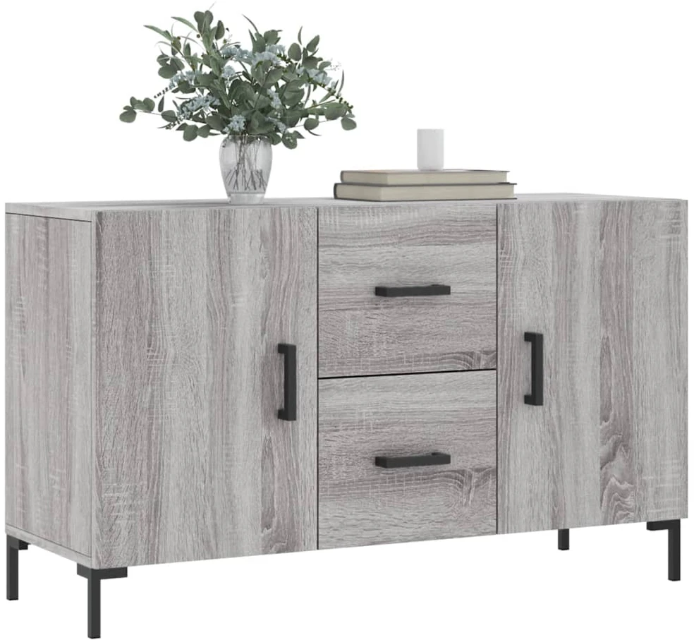 Šoninė spintelė, pilka ąžuolo, 100x36x60cm, apdirbta mediena