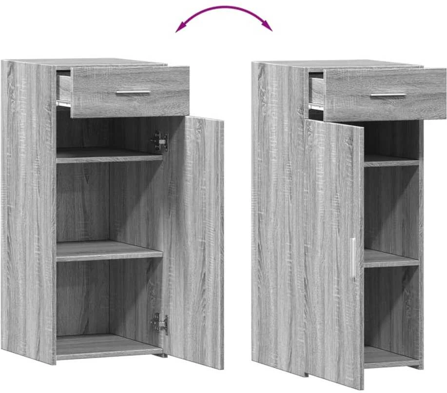 Šoninė spintelė, pilka ąžuolo, 40x42,5x93cm, apdirbta mediena