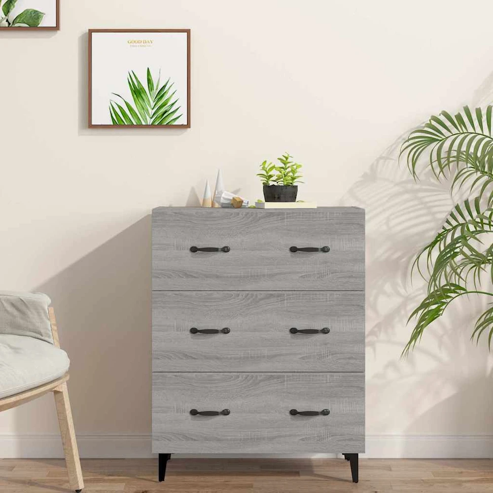 Šoninė spintelė, pilka ąžuolo, 69,5x34x90cm, apdirbta mediena