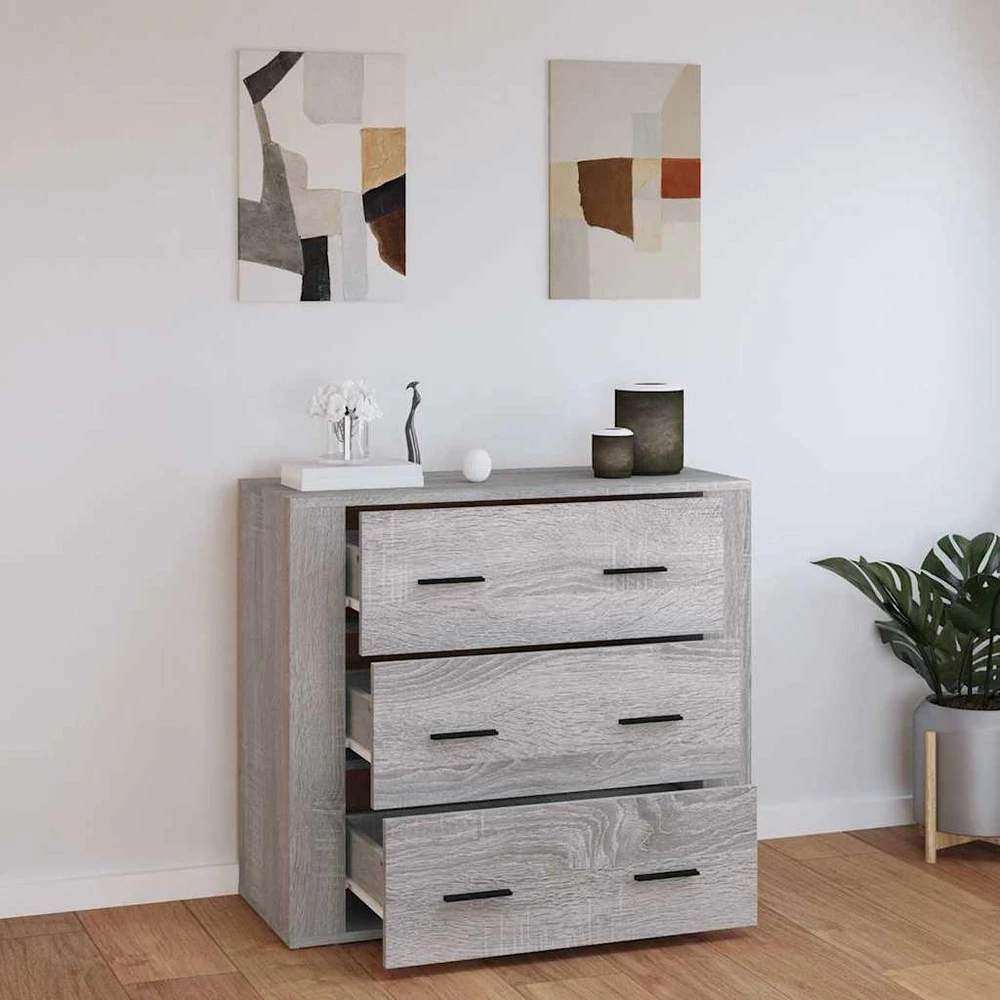 Šoninė spintelė, pilka ąžuolo, 80x33x70cm, apdirbta mediena