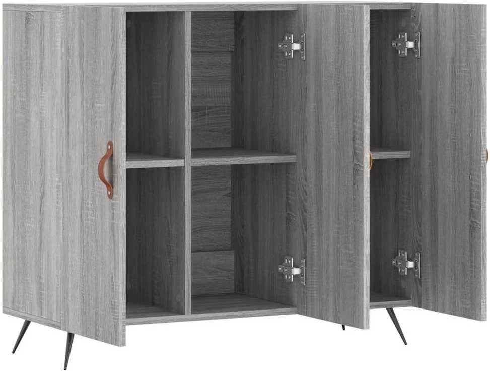 Šoninė spintelė, pilka ąžuolo, 90x34x80cm, apdirbta mediena