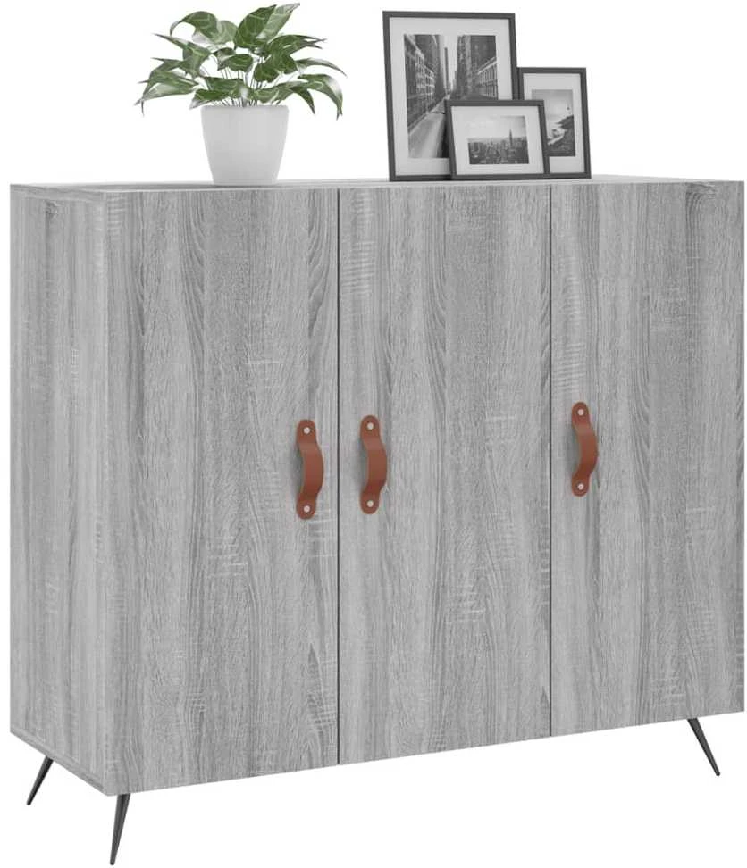 Šoninė spintelė, pilka ąžuolo, 90x34x80cm, apdirbta mediena