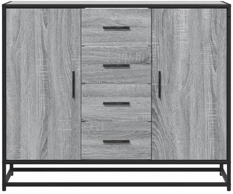 Šoninė spintelė, pilka ąžuolo, 92x35x76cm, apdirbta mediena