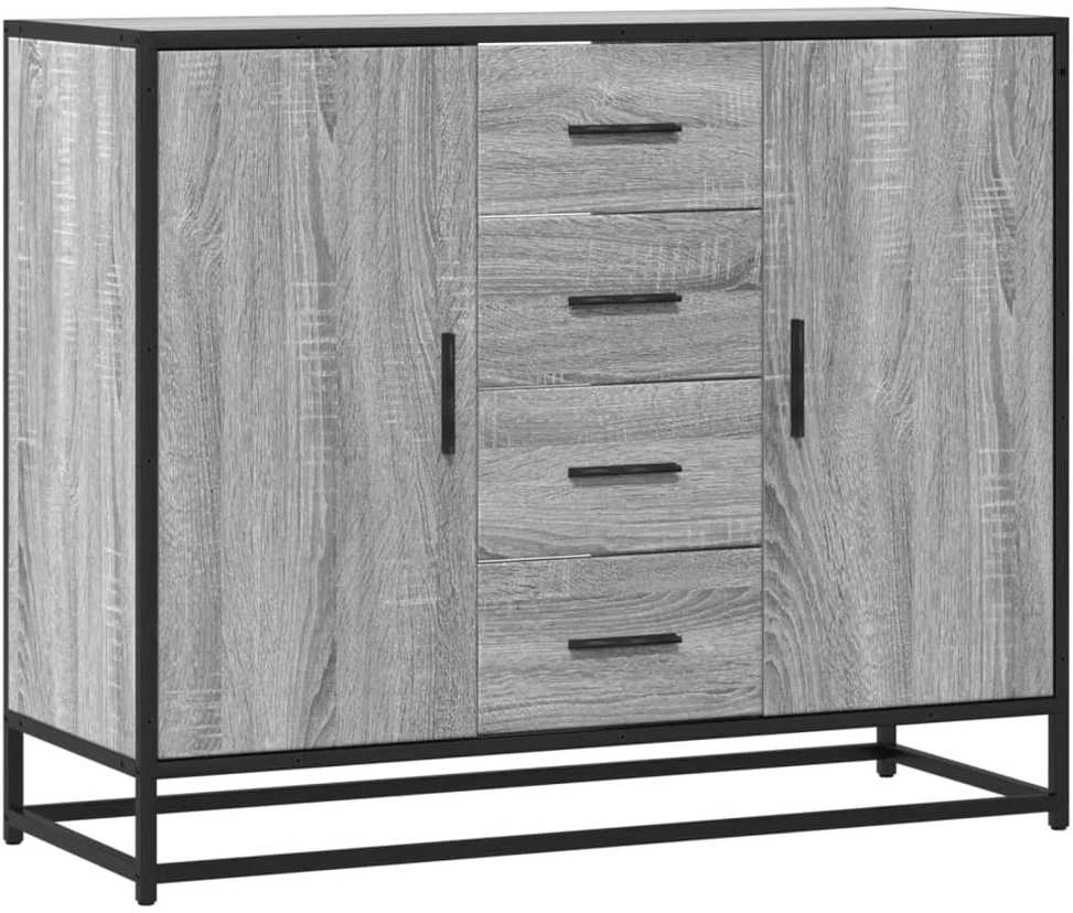 Šoninė spintelė, pilka ąžuolo, 92x35x76cm, apdirbta mediena