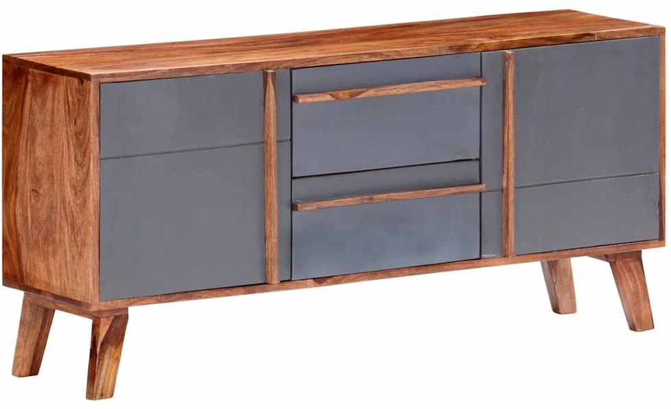 Šoninė spintelė, pilkos spalvos, 120x30x55cm, medienos masyvas