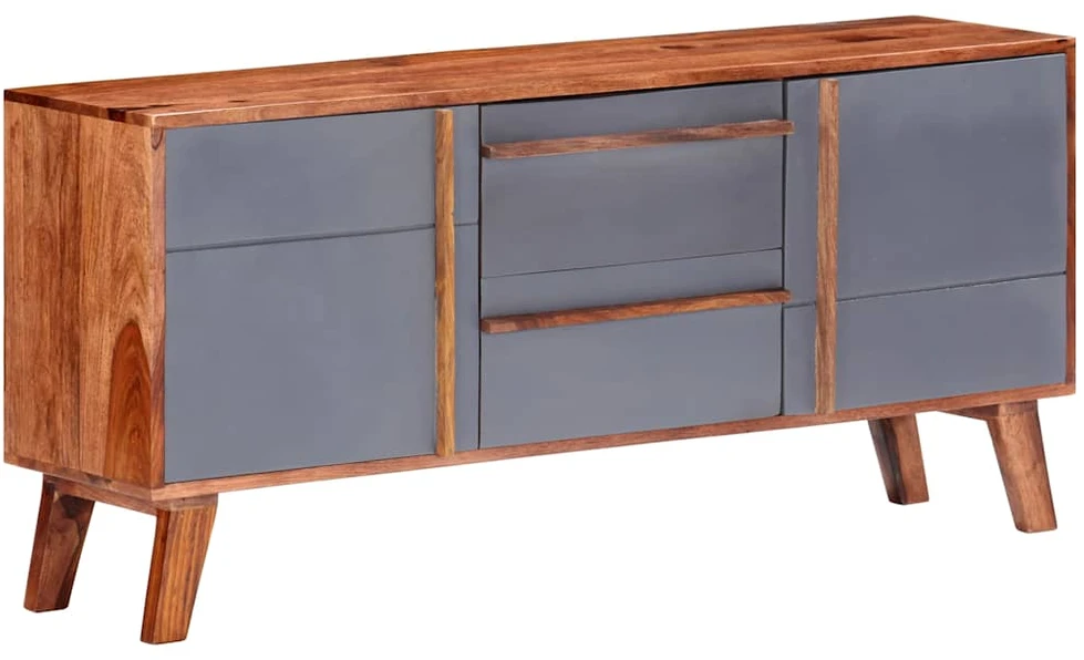 Šoninė spintelė, pilkos spalvos, 120x30x55cm, medienos masyvas