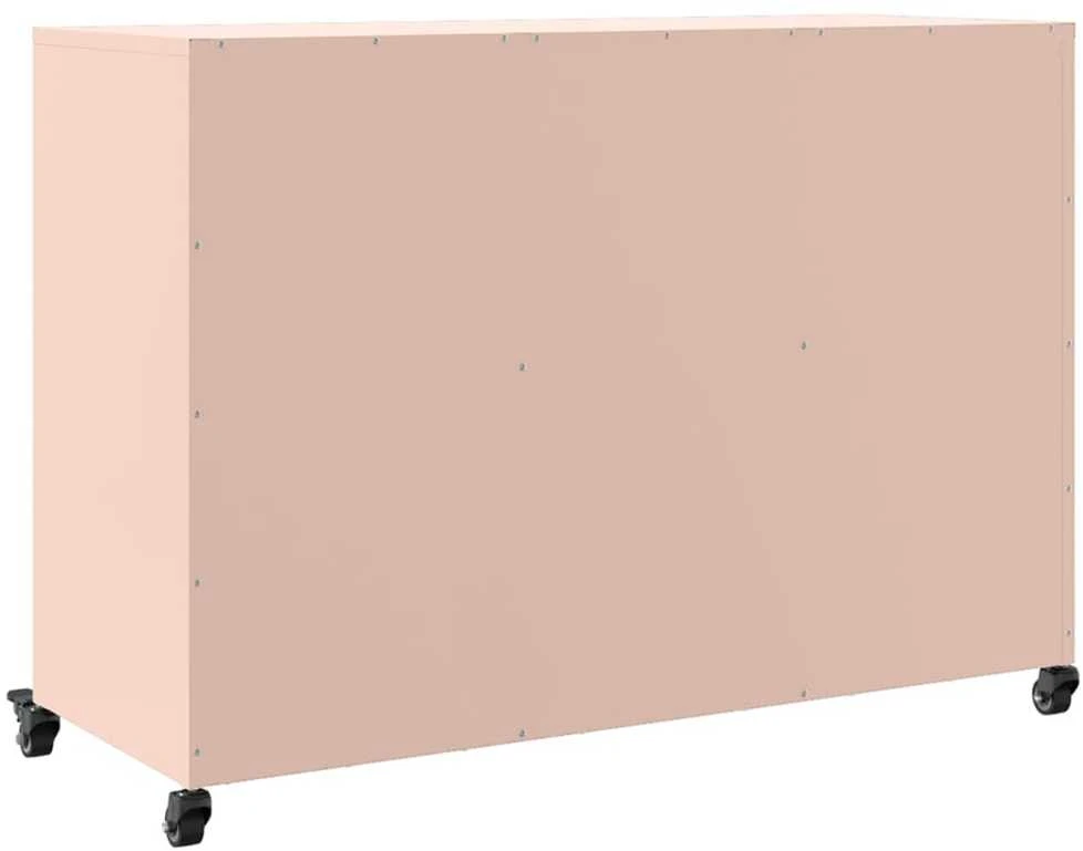 Šoninė spintelė, rožinės spalvos, 100,5x39x72cm, plienas