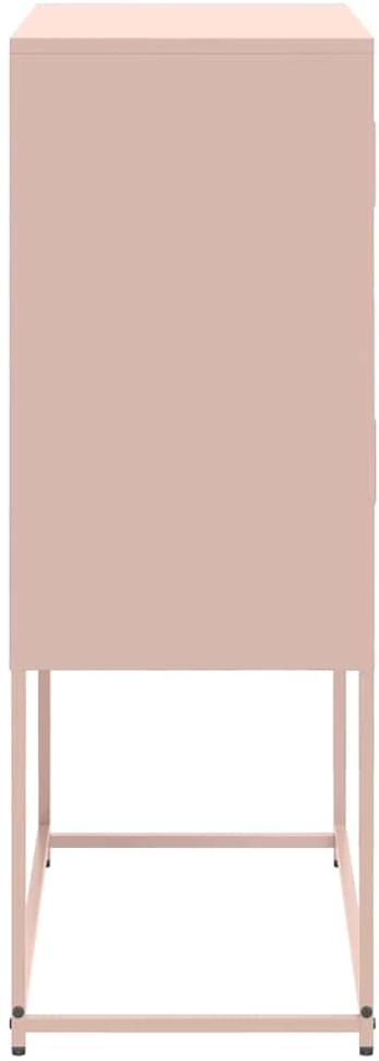 Šoninė spintelė, rožinės spalvos, 68,5x38,5x107cm, plienas