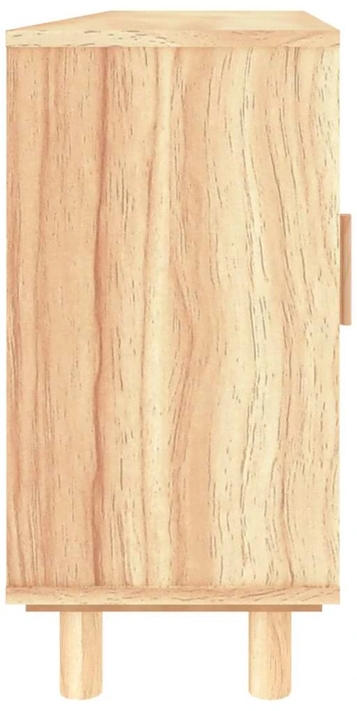 Šoninė spintelė, ruda, 105x30x60cm, pušies masyvas ir ratanas