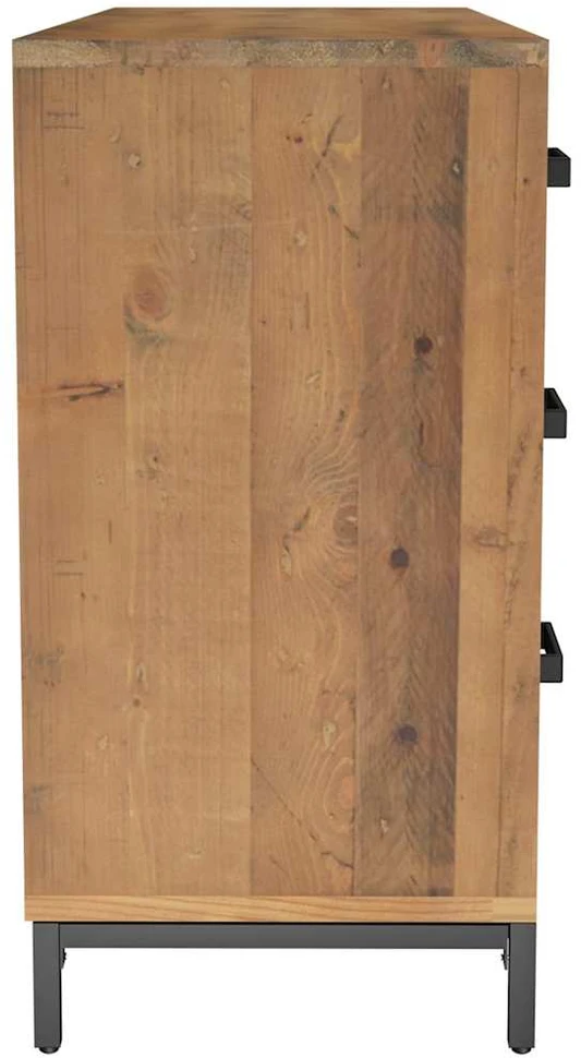 Šoninė spintelė, ruda, 110x35x70cm, pušies medienos masyvas