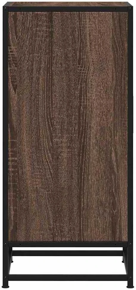 Šoninė spintelė, ruda ąžuolo, 35,5x35x76cm, mediena/metalas