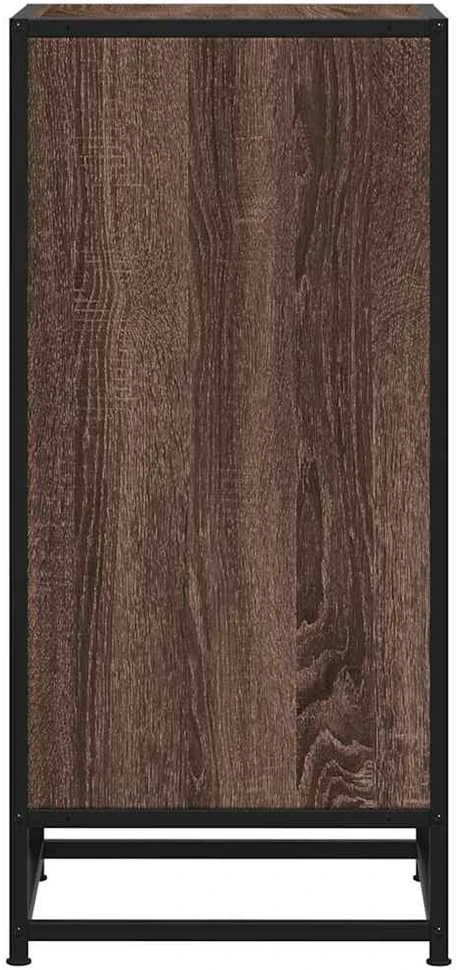 Šoninė spintelė, ruda ąžuolo, 35,5x35x76cm, mediena/metalas