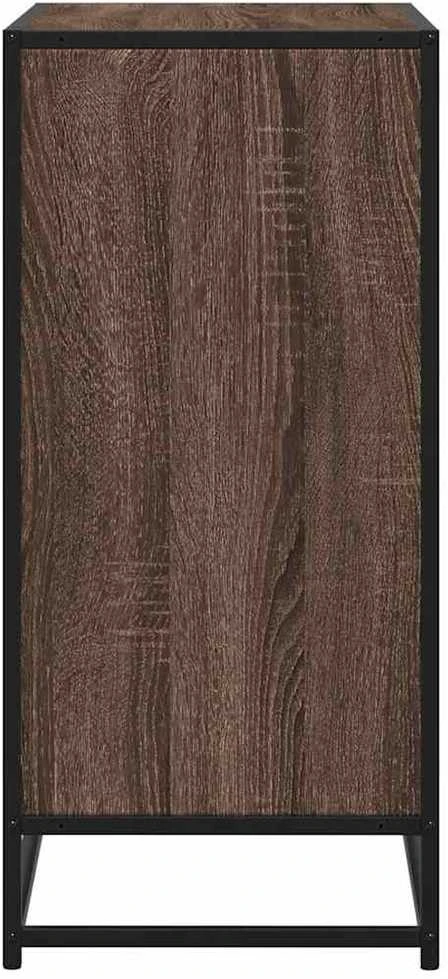 Šoninė spintelė, ruda ąžuolo, 68x35x76cm, mediena/metalas