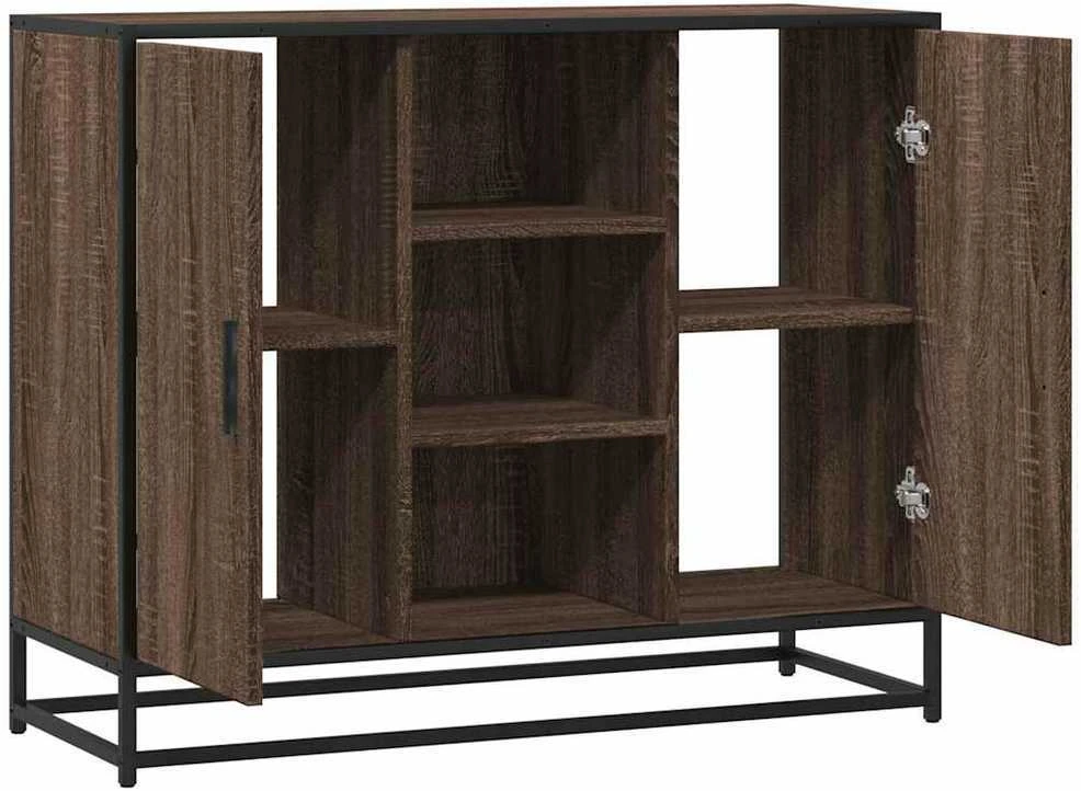 Šoninė spintelė, ruda ąžuolo, 92x35x76cm, apdirbta mediena