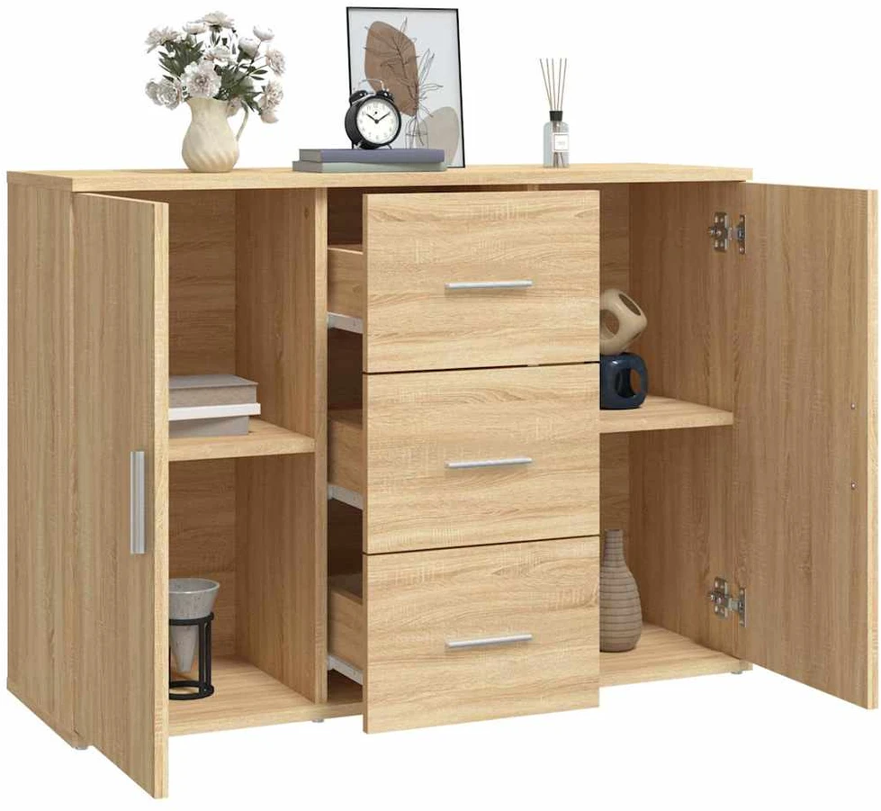 Šoninė spintelė, sonoma ąžuolo, 91x29,5x65cm, apdirbta mediena