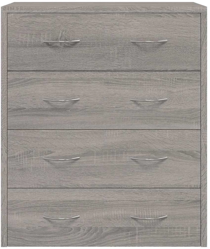 Šoninė spintelė su 4 stalčiais, pilka ąžuolo, 60x30,5x71cm