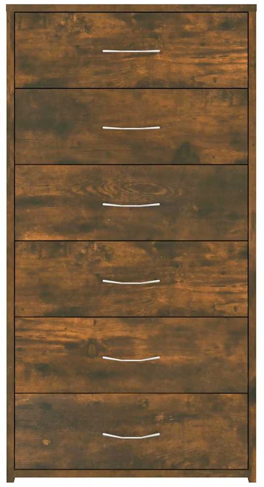 Šoninė spintelė su 6 stalčiais, ąžuolo, 50x34x96cm, mediena