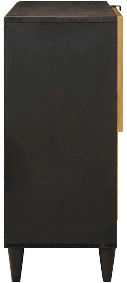 Šoninė spintelė su lentyna Juodas ir auksinis 80 x 33,5 x 75 cm