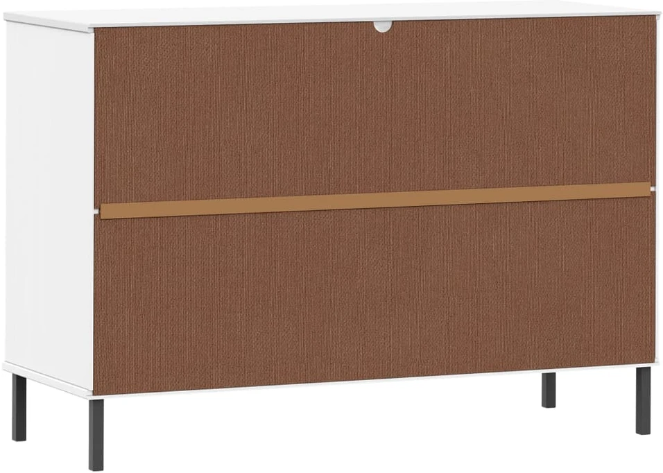 Šoninė spintelė su kojomis, balta, 113x40x77cm, mediena, OSLO
