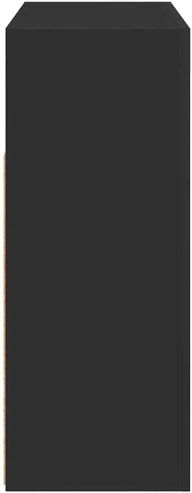 Šoninė spintelė su LED apšvietimu, juoda, 115,5x30x75cm