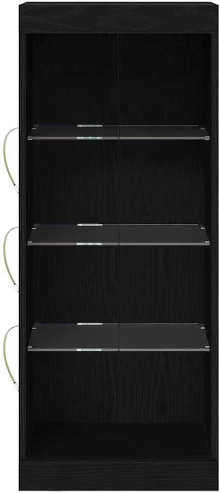 LED Bufetas Juodas ąžuolas 41 x 37 x 100 cm Apdirbta mediena