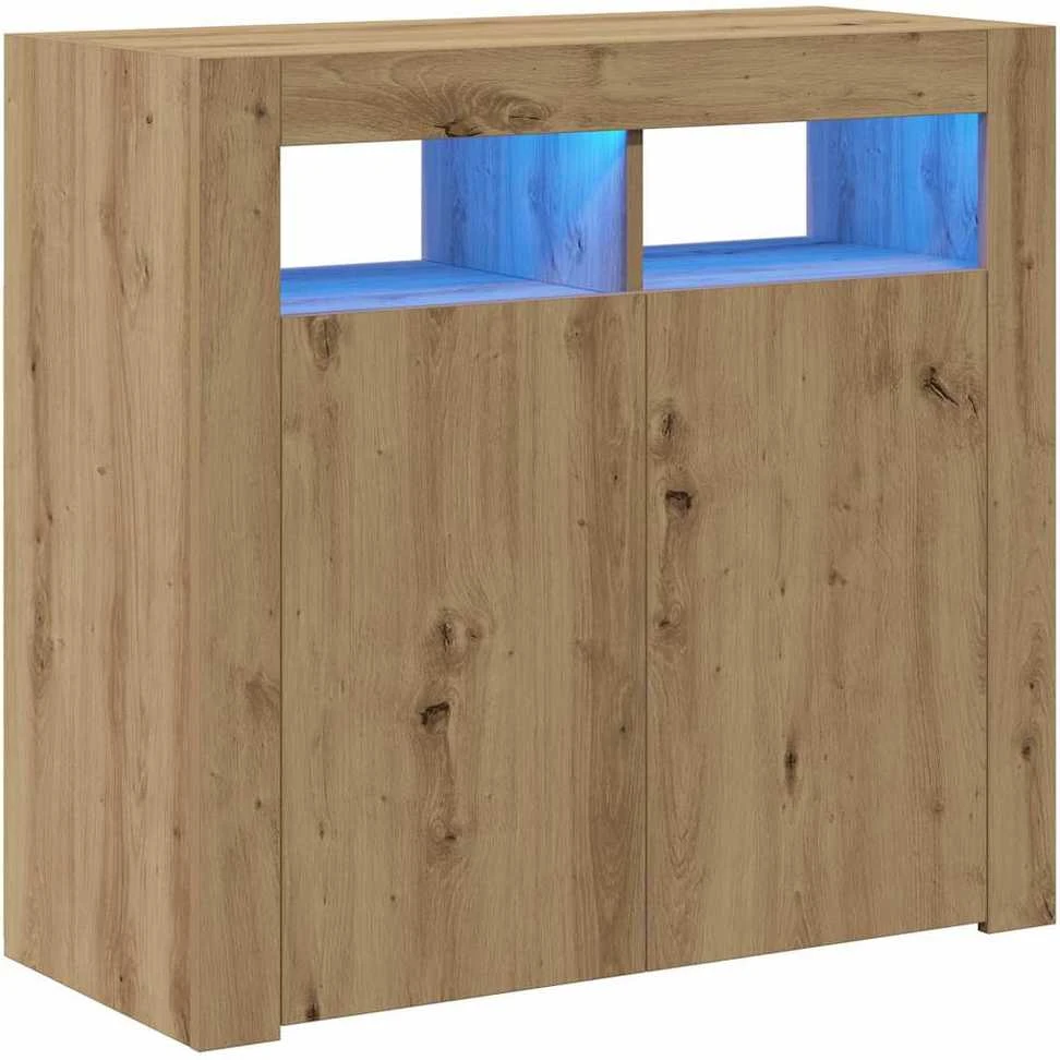 Šoninė spintelė su LED, artisano, 80x35x75cm, apdirbta mediena