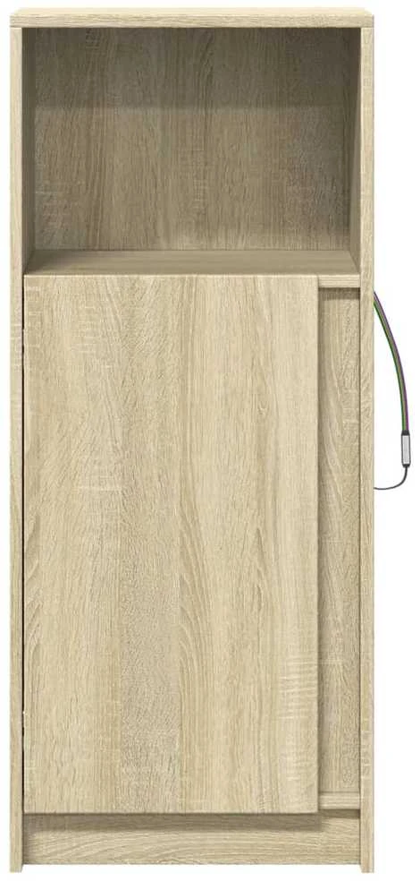 Šoninė spintelė su LED, ąžuolo, 42,5x34x100cm, apdirbta mediena
