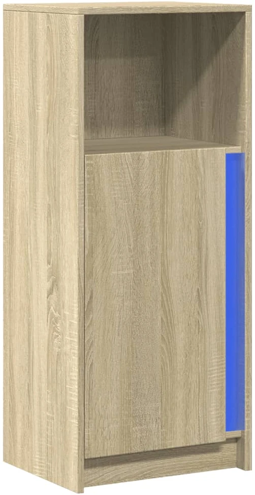 Šoninė spintelė su LED, ąžuolo, 42,5x34x100cm, apdirbta mediena