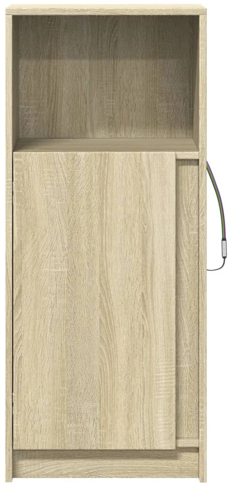Šoninė spintelė su LED, ąžuolo, 42,5x34x100cm, apdirbta mediena