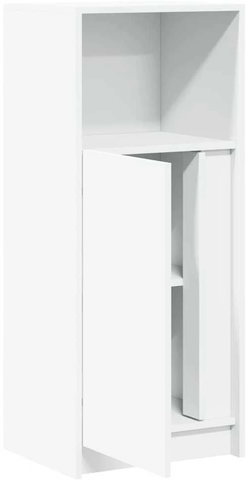 Šoninė spintelė su LED, balta, 42,5x34x100cm, apdirbta mediena