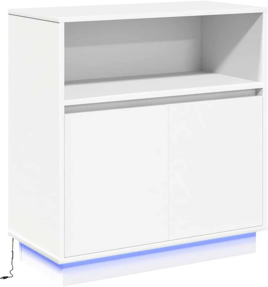 LED Bufetas Balta 71 x 34,5 x 75 cm Apdirbta mediena