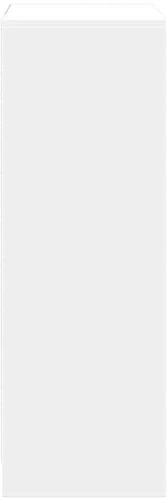 Šoninė spintelė su LED, balta, 72x34x100cm, apdirbta mediena