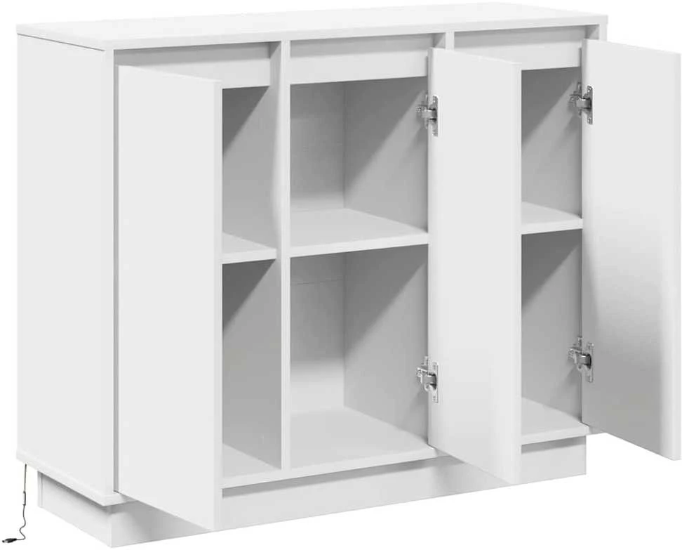 LED Bufetas Balta 90 x 32 x 75 cm Apdirbta mediena