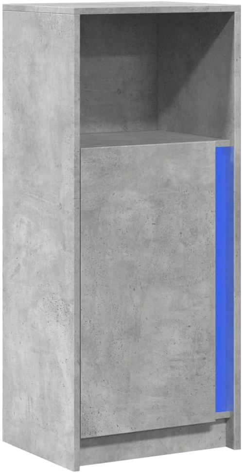 Šoninė spintelė su LED, betono, 42,5x34x100cm, apdirbta mediena