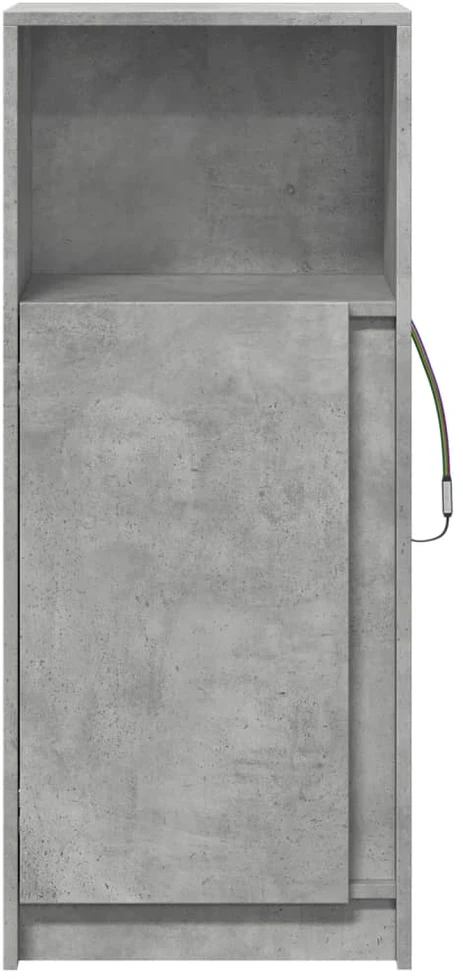 Šoninė spintelė su LED, betono, 42,5x34x100cm, apdirbta mediena