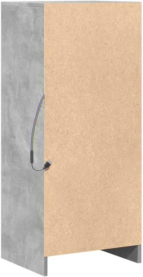 Šoninė spintelė su LED, betono, 42,5x34x100cm, apdirbta mediena