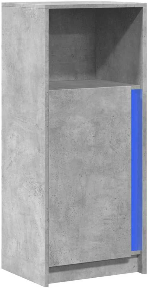 Šoninė spintelė su LED, betono, 42,5x34x100cm, apdirbta mediena