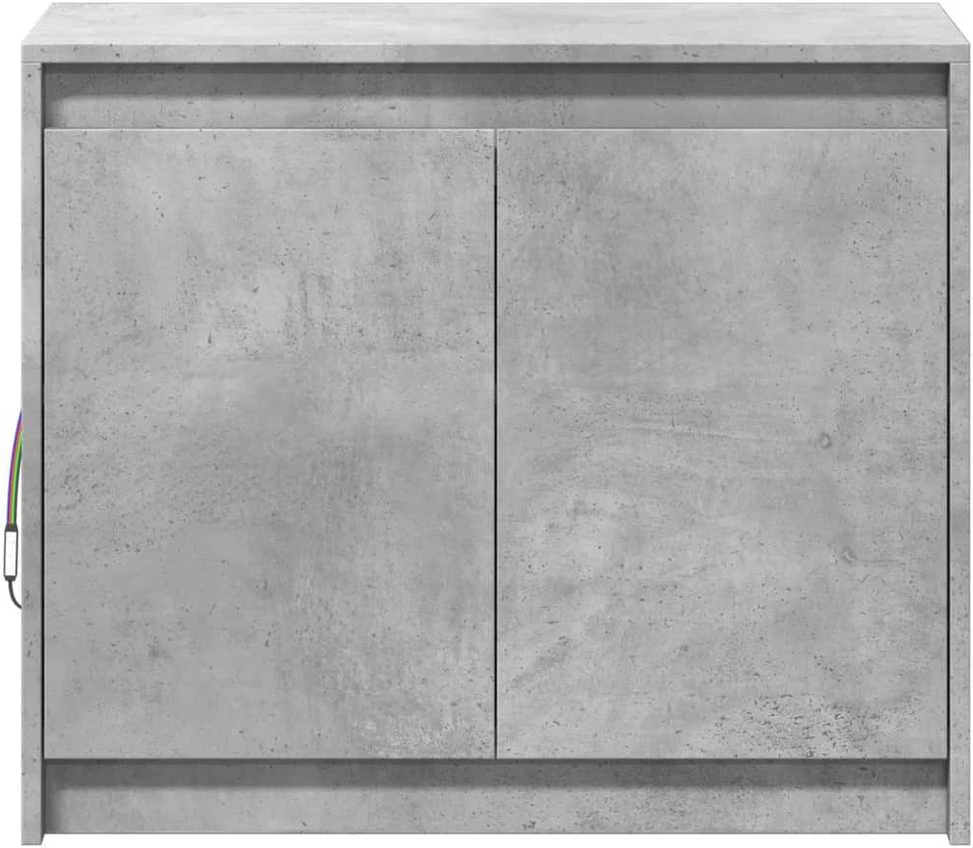 Šoninė spintelė su LED, betono, 72x34x61cm, apdirbta mediena