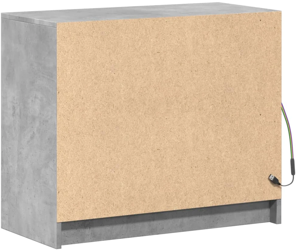 Šoninė spintelė su LED, betono, 72x34x61cm, apdirbta mediena