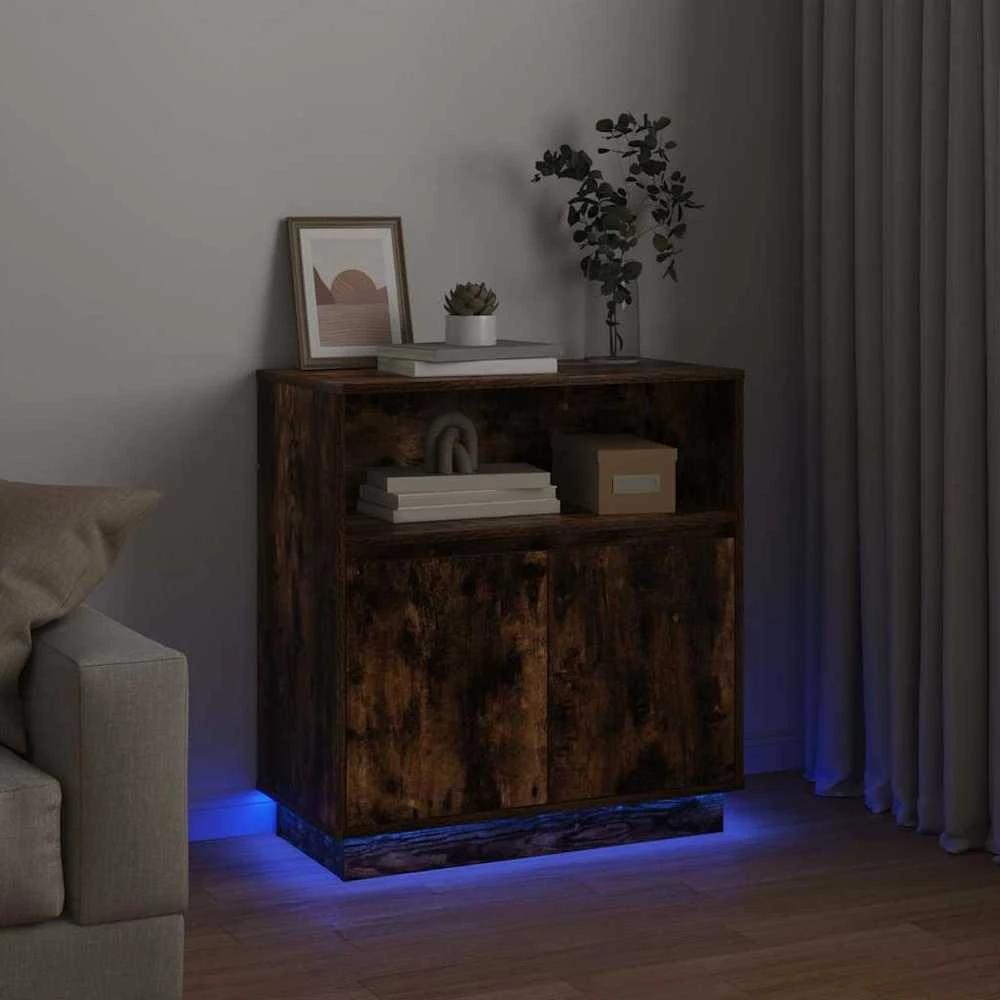 LED Bufetas Rūkyta ąžuolas 71 x 34,5 x 75 cm Apdirbta mediena