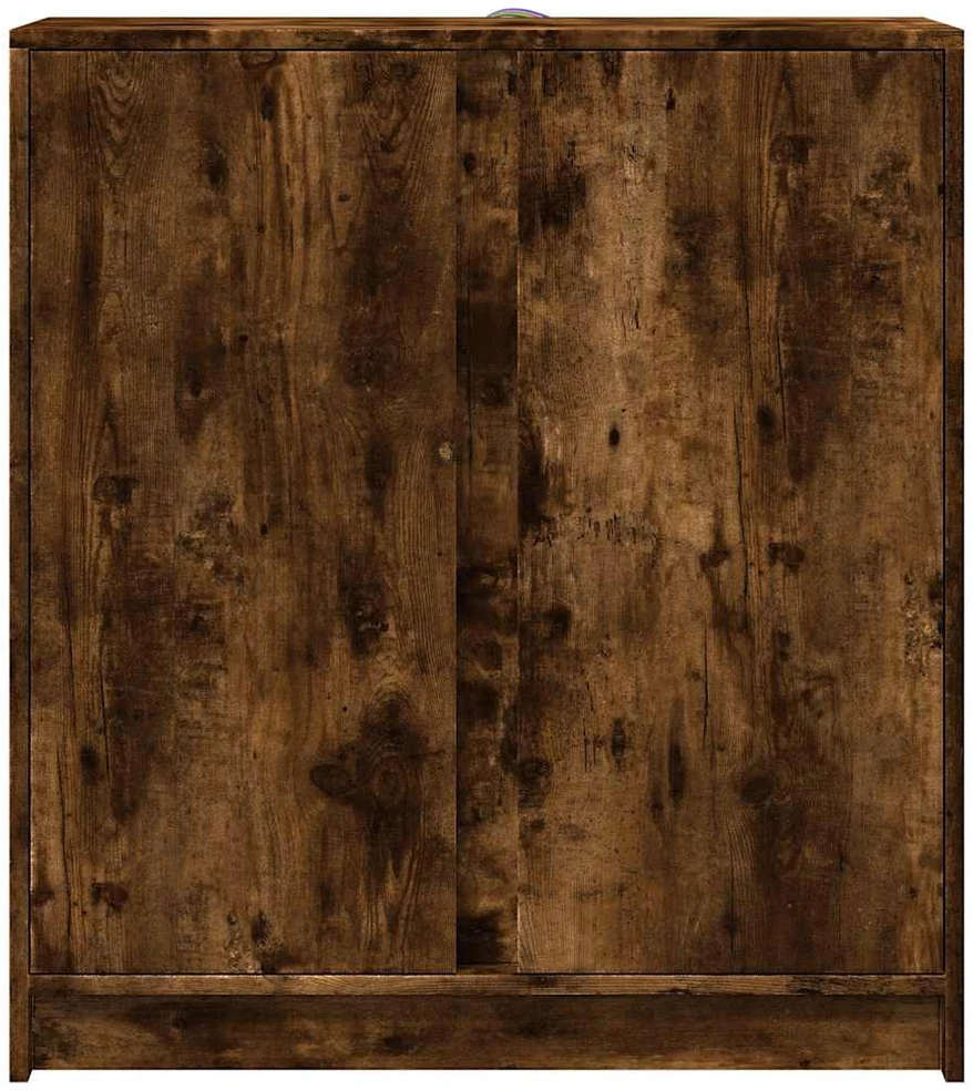 Šoninė spintelė su LED, dūminio ąžuolo, 77x34x85cm, mediena
