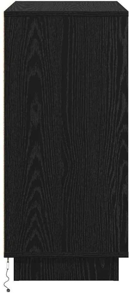 LED Bufetas Juodas ąžuolas 71 x 34,5 x 75 cm Apdirbta mediena
