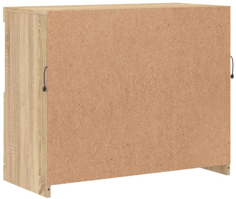 Šoninė spintelė su LED lemputėmis, ąžuolo spalvos, 81x37x67cm
