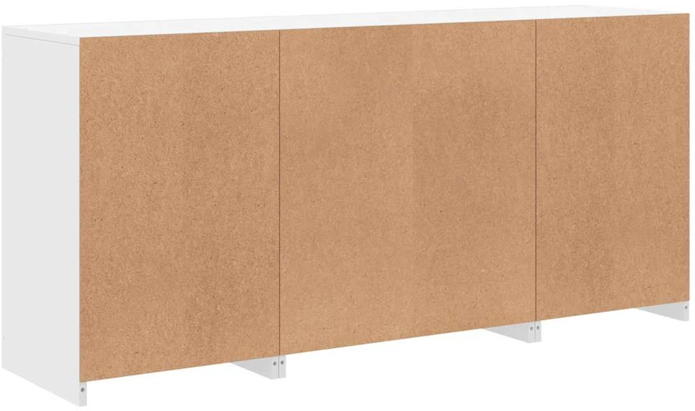 Šoninė spintelė su LED lemputėmis, balta, 142,5x37x67cm