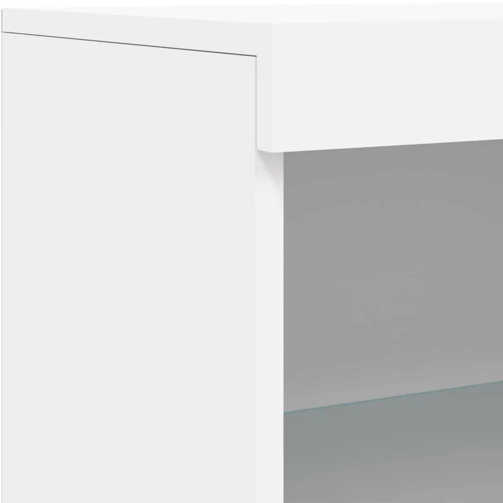Šoninė spintelė su LED lemputėmis, balta, 60,5x37x100cm