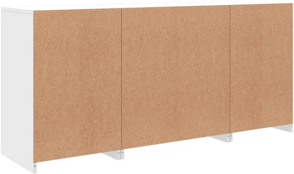 Šoninė spintelė su LED lemputėmis, balta, 142,5x37x67cm