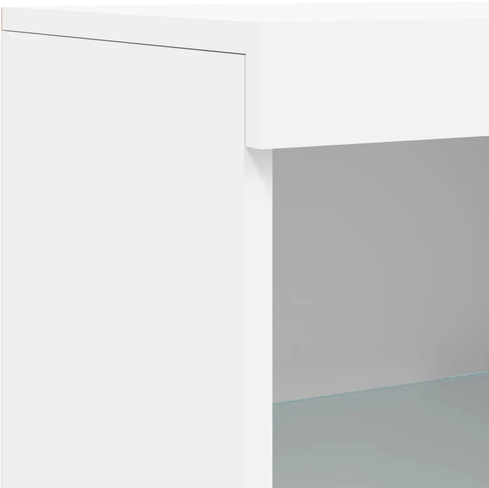 Šoninė spintelė su LED lemputėmis, baltos spalvos, 41x37x100cm