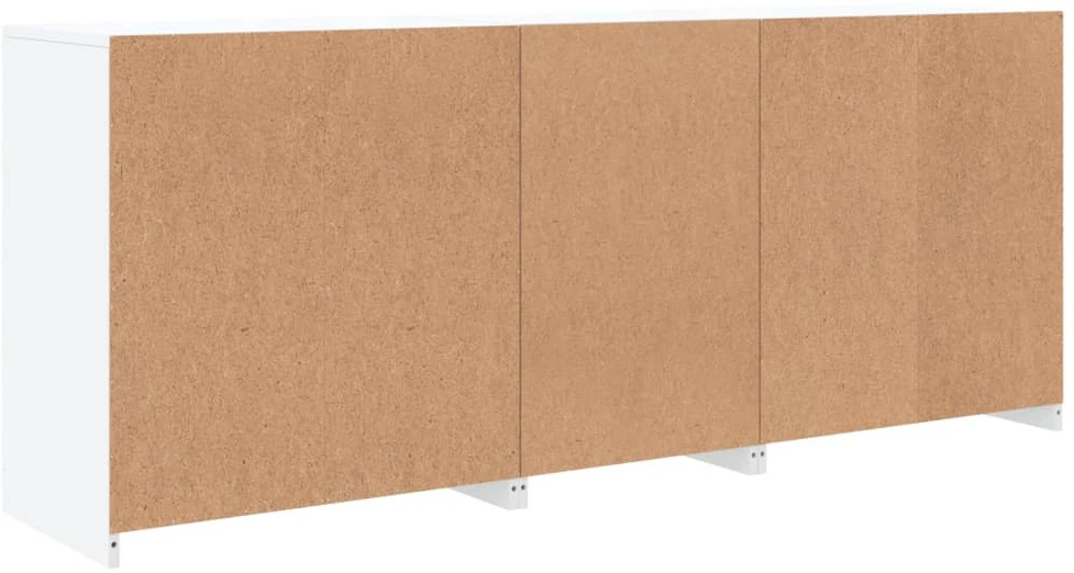 Šoninė spintelė su LED lemputėmis, baltos spalvos, 162x37x67cm