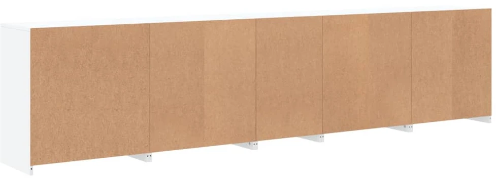 Šoninė spintelė su LED lemputėmis, baltos spalvos, 283x37x67cm