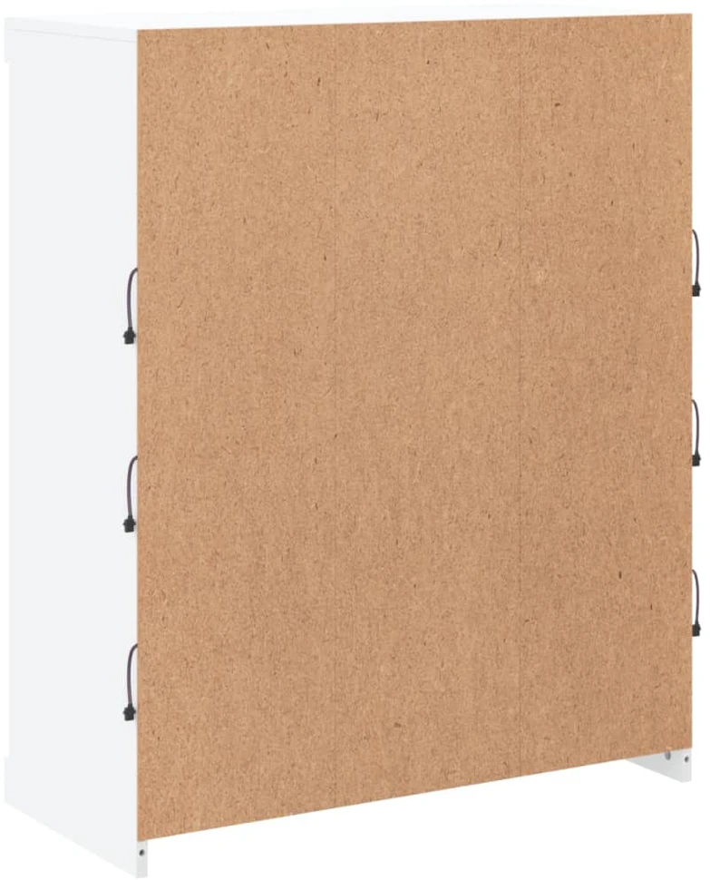 Šoninė spintelė su LED lemputėmis, baltos spalvos, 81x37x100cm